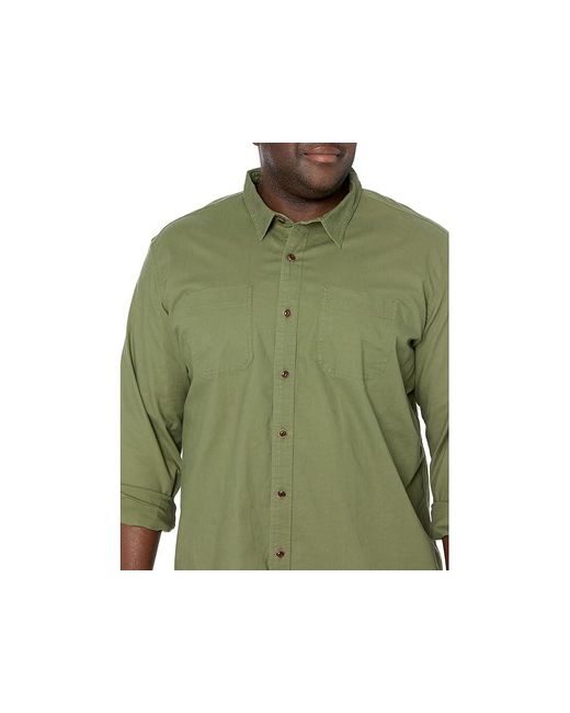 L.L. Bean Green Beanflex Twill Shirt Long Sleeve Traditional Fit for men