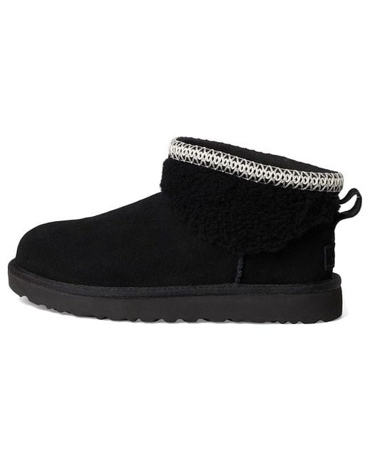 Ugg Black Classic Ultra Mini Maxi Curly Boots 7 B