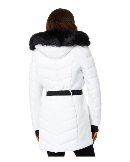 MICHAEL Michael Kors White Belted Active Puffer A421168c