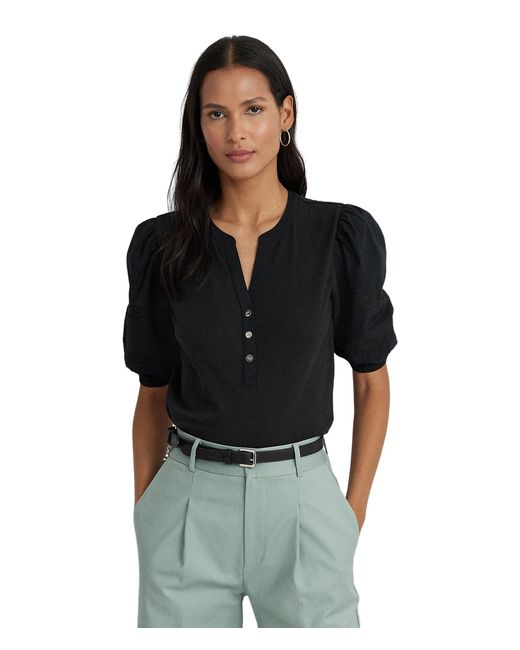 Ralph lauren lace cheap trim jersey dress