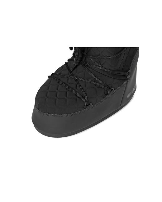 Moon Boot Black Icon Quilt Boots Eu 42-44 (Us 9-10.5