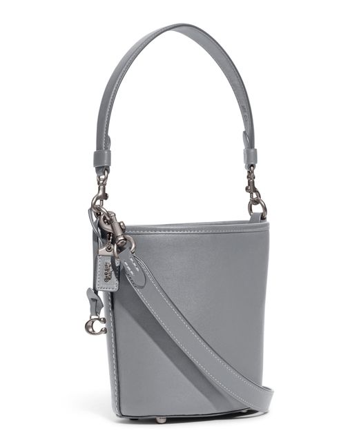 COACH Glovetanned Leather Dakota Bucket Bag 16 in Gray | Lyst