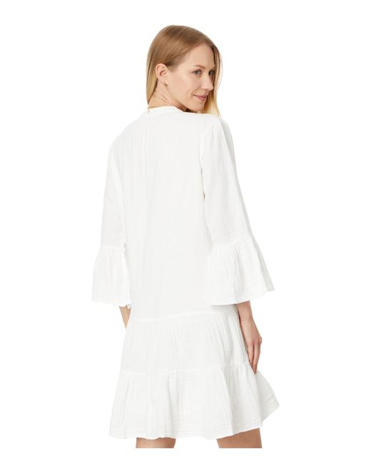 Faherty Brand White Dream Cotton Gauze Kasey Dress