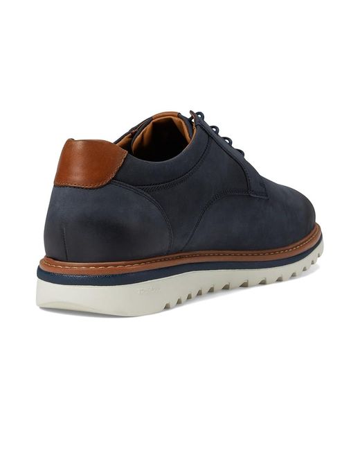 Johnston & Murphy Blue Braydon Plain Toe Lace-Up Boots 9.5 W (Ee) Leather for men