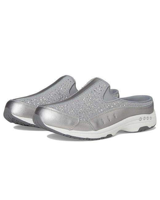 Easy Spirit Gray Travelsparkle Shoes/ 10 W (D) Leather