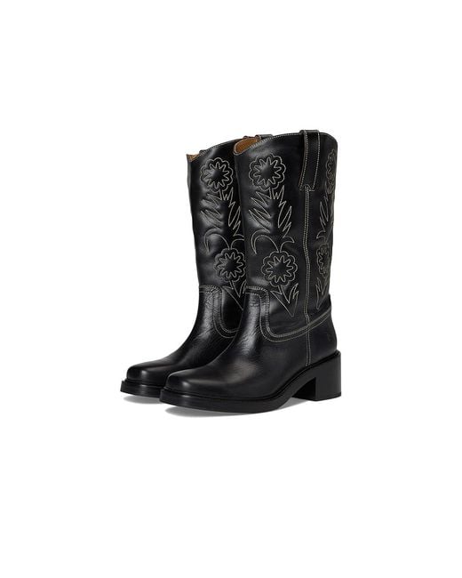 Frye Black Kate Deco Stitch Boots 8.5 B
