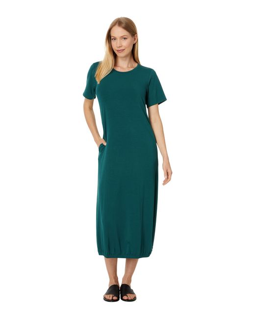 Eileen Fisher Green Plus Size Lantern Dress