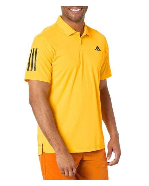 adidas Club 3-stripes Tennis Polo in Yellow for Men | Lyst