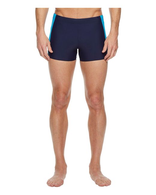 Speedo Synthetic Fitness Splice Square Leg in Navy/Blue (Blue) for Men