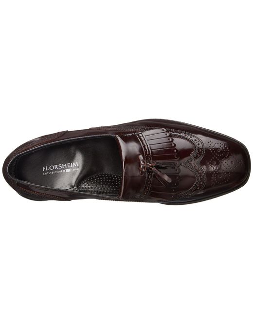 Florsheim Mens Black Lexington Leather Loafer Tassel Slip-On Comfy Trendy Shoe 