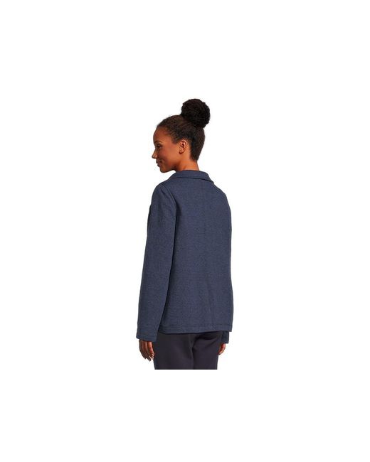 Eileen Fisher Blue Stand Collar Jacket Coat, Lyocell/Nylon/Spandex