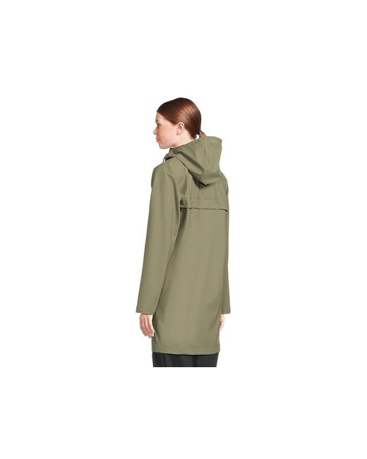 Helly Hansen Green Moss Raincoat Coat, Polyester/Polyurethane