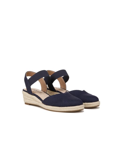 LifeStride Blue Kimmie Wedge Espadrilles