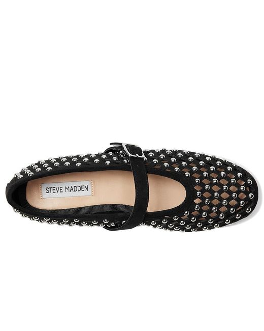Steve Madden Black Dreaming Flat Shoes, Mesh