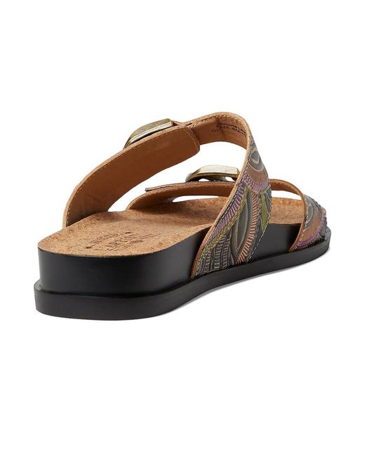 Spring Step Brown Glaze Wedge Shoes, Leather