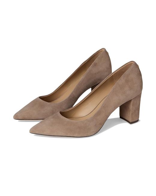 Ralph Lauren Brown Lanette Suede Block-Heel Pumps High Heels 6 B