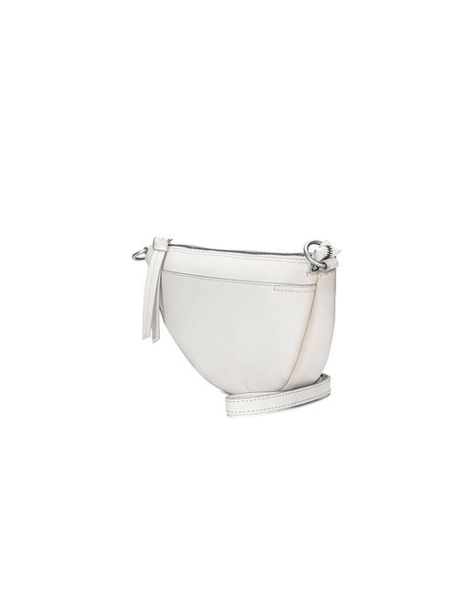 Frye White Cheyenne Saddle Bag Cross Body Handbags, Leather