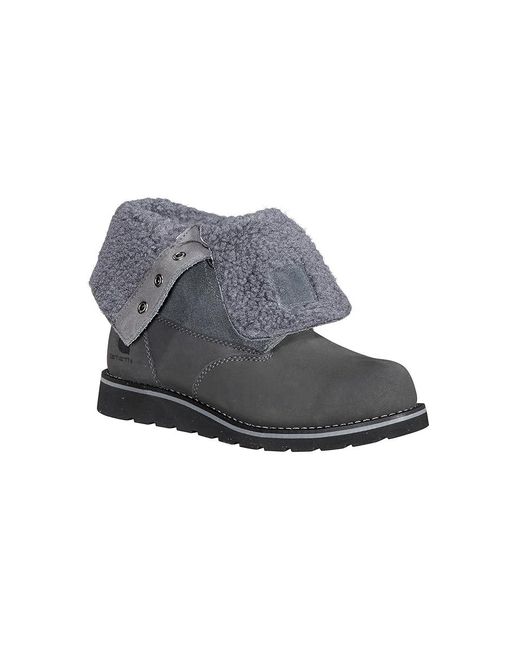 Carhartt Black Wp 8 Ins. Wedge Fold Down Winter Boot (Dark Nubuck) Boots