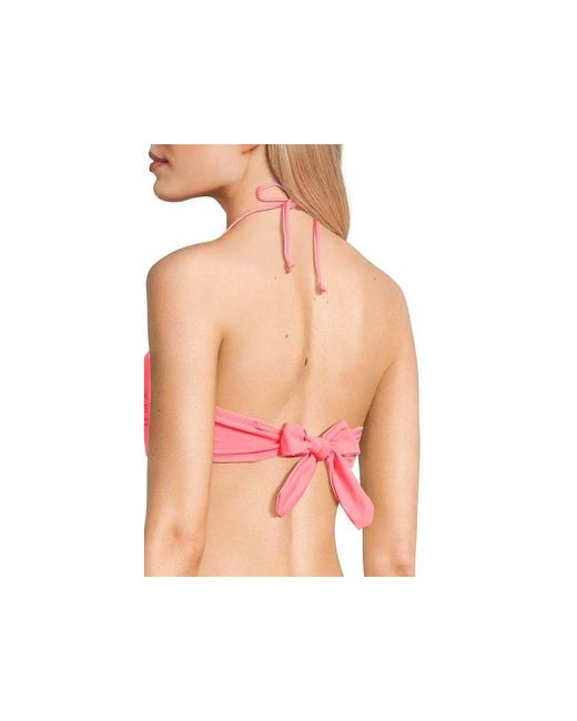 Becca Pink Color Code Brinley V Wire Bandeau Top Swimwear, Nylon/Spandex