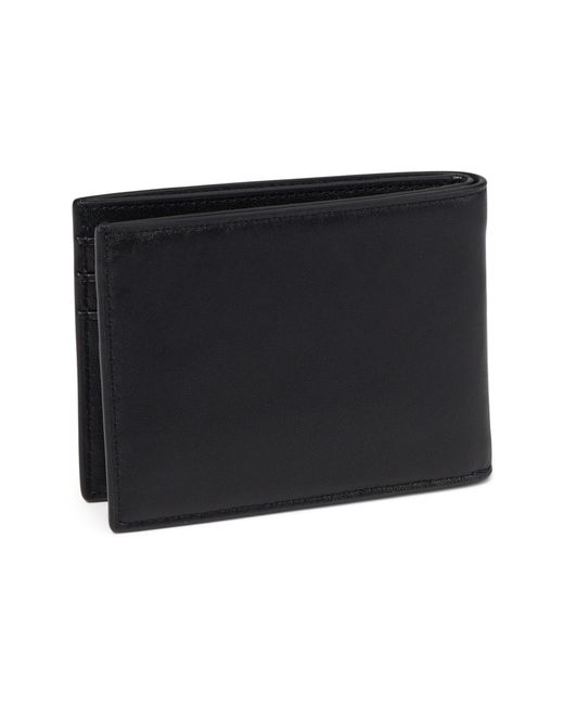 Johnston & Murphy Black Richmond Perforated Billfold Wallet for men