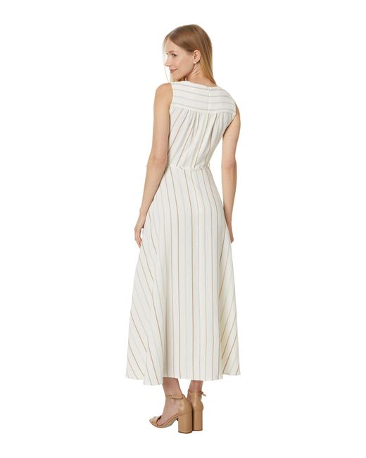Calvin Klein White V-neck Gauze Midi Wrap Dress