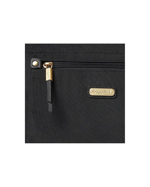 Baggallini Black Go Bagg With Rfid Phone Wristlet Cross Body Handbags/ Hardware, Nylon