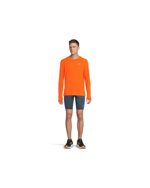 Brooks Orange Atmosphere Long Sleeve 3.0 T Shirt, Polyester/Spandex for men