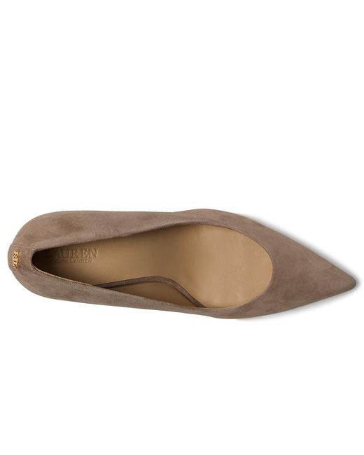 Ralph Lauren Brown Lanette Suede Block-Heel Pumps High Heels 6 B