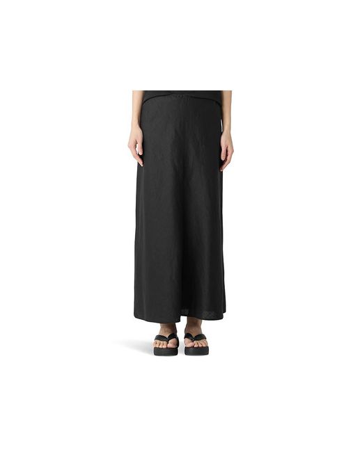 Eileen Fisher Black A-Line Bias Skirt Skirt, Linen