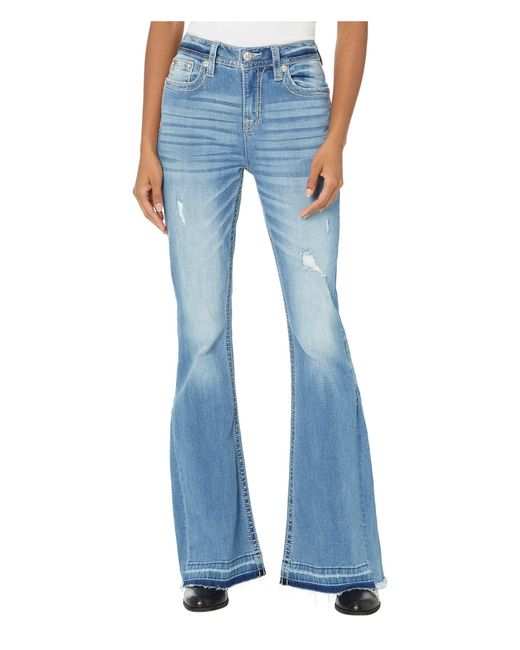 Miss Me Denim Highrise Flare Jeans In Light Blue Lyst