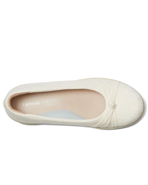 LifeStride White Gem 2 Skimmers Flat Shoes 10 W (C) Textile