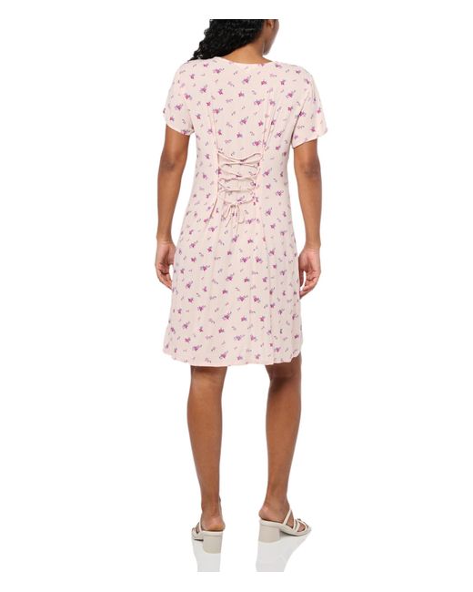 Lucky Brand Pink Mini Short Sleeve Slip Dress