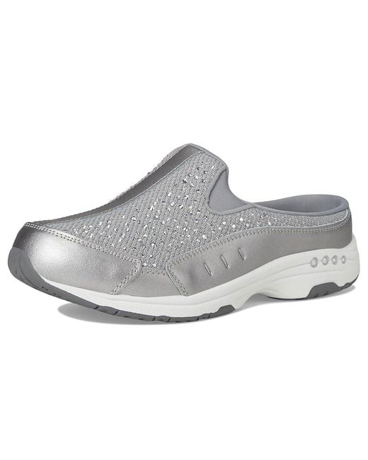 Easy Spirit Gray Travelsparkle Shoes/ 10 W (D) Leather