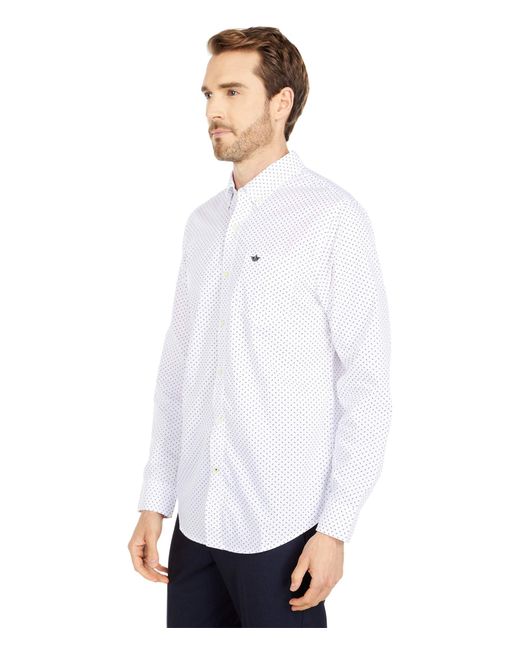 Dockers Cotton Long Sleeve Signature Comfort Flex Shirt in White for ...