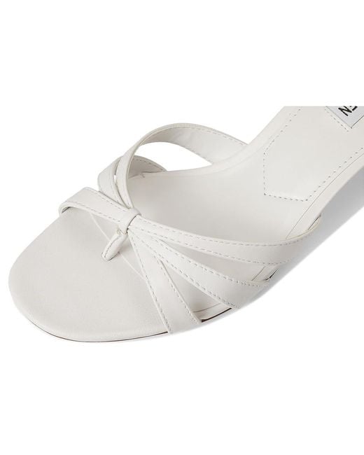 Steve Madden White Cary Sandals, Leather/Rubber