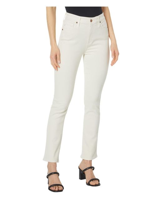 AG Jeans Mari Crop High-rise Slim Straight In White Cream | Lyst