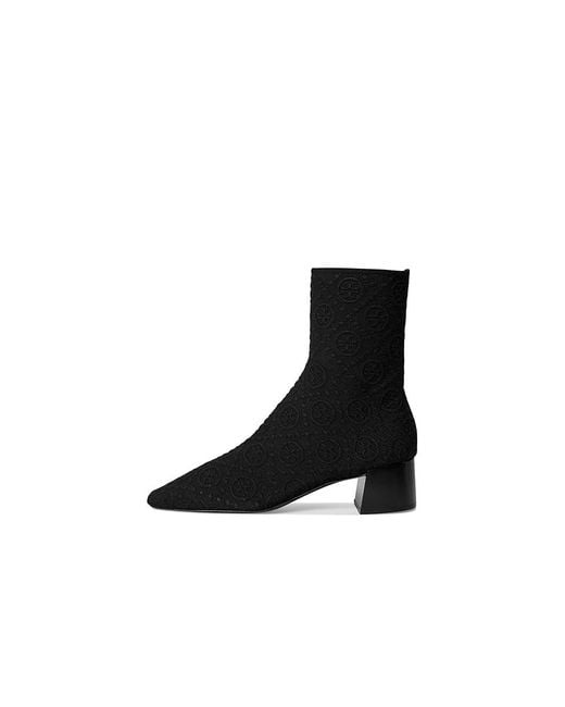 Tory Burch Black Stretch Ankle Boot 45Mm Boots, Leather