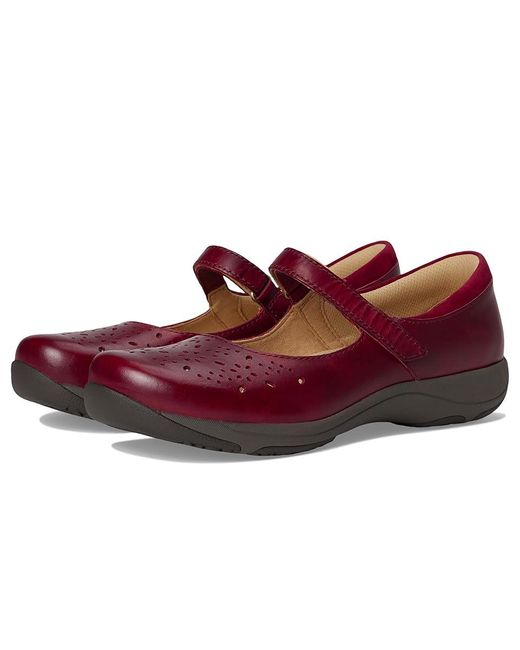 Dansko Red Stacy Shoes, Leather
