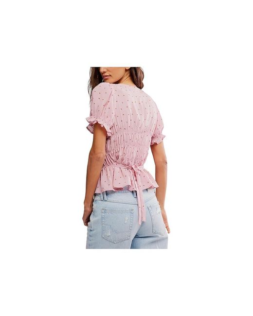 Free People Black Adore You Blouse Clothing Sm 4-6) Cotton/Modal
