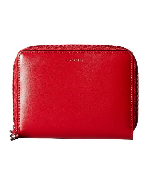 Lodis Red Audrey Rfid Laney Continental Double Zip Wallet