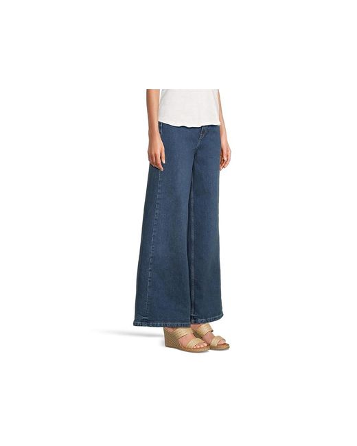 Free People Blue We The Free Kellee High-Rise Palazzo Jeans Clothing, Cotton/Denim/Elastane