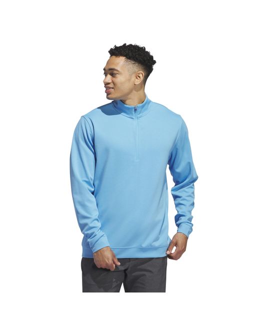 Adidas Originals Blue Elevated 1/4 Zip Pullover for men