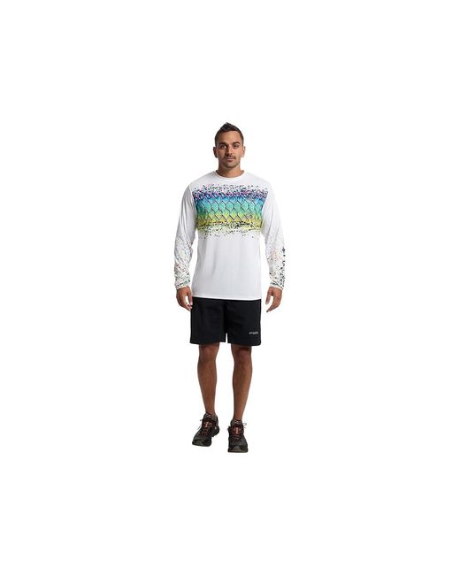 Columbia Orange Terminal Tackle Pfg X Bentley Long Sleeve Clothing/Pfg Bentley Tarpon Scales, Polyester for men