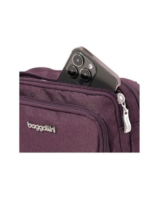 Baggallini Purple Trifecta Rfid Wallet Crossbody Cross Body Handbags, Nylon