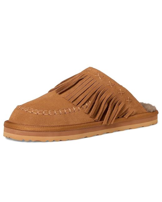 Free People Brown Fallon Fringe Mules Boots