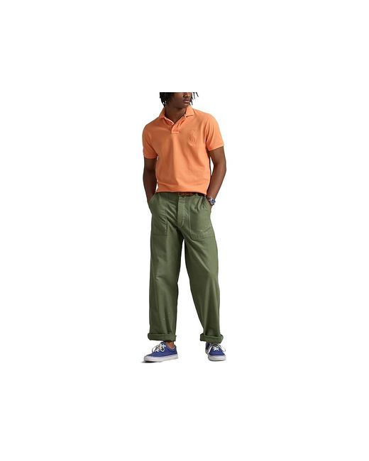 Polo Ralph Lauren Green Custom Slim Fit Big Pony Mesh Polo Shirt Clothing, Cotton/Mesh for men