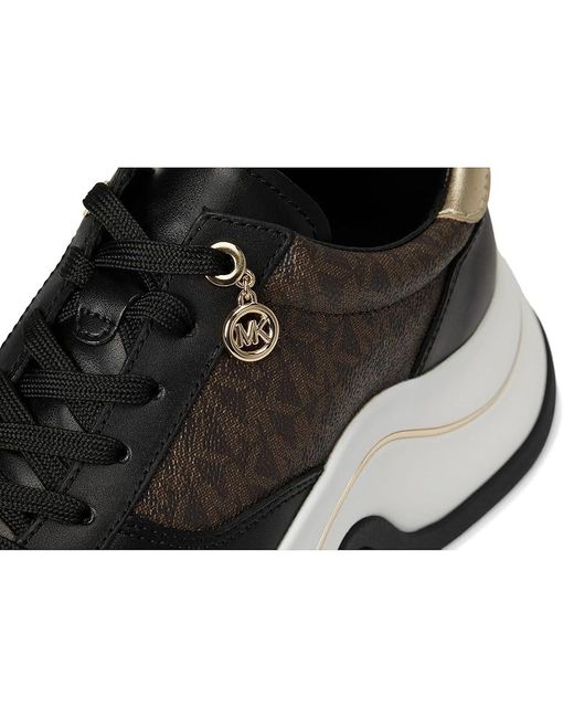 MICHAEL Michael Kors Black Arla Trainer Shoes, Leather