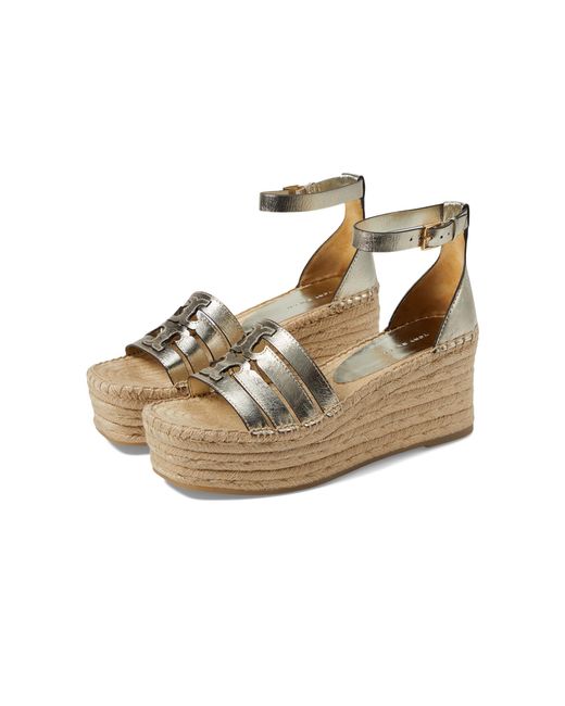 Tory Burch Brown 80 Mm Ines Cage Wedge Espadrille