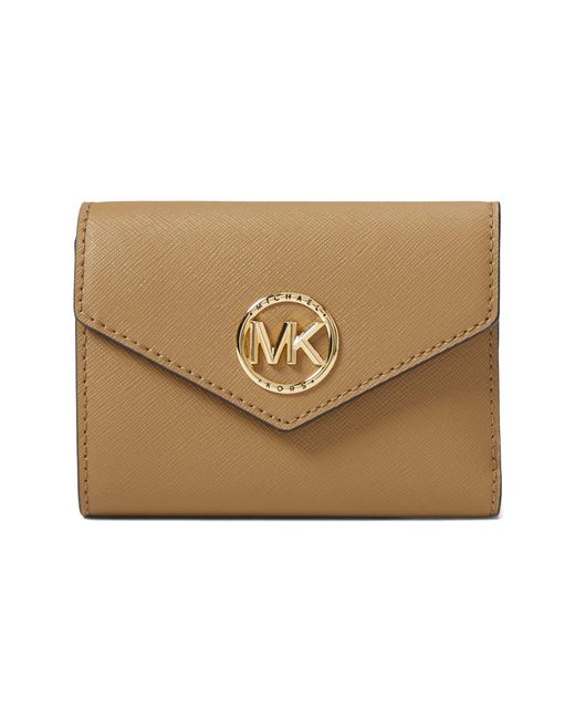 MICHAEL Michael Kors Leather Greenwich Medium Envelope Trifold in Brown ...