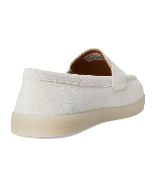 Sperry Top-Sider White Wedge Cupsole Penny Ladies Flat Shoes 10 M (B) Leather